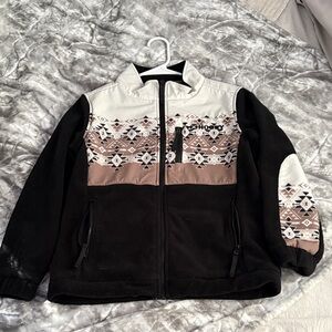 Hooey Kids Black and Cream Patterned Puffer Jacket